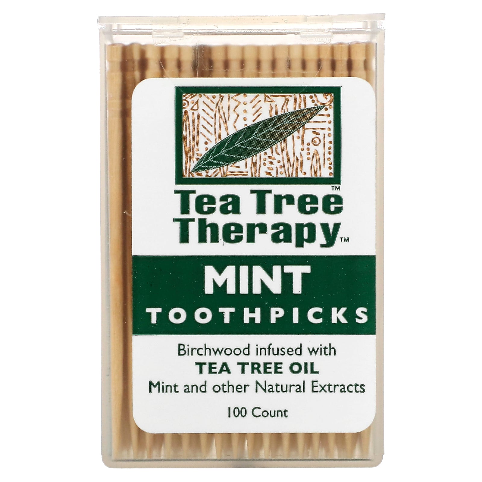 Tea Tree Therapy, Toothpicks, Mint, 100 Count