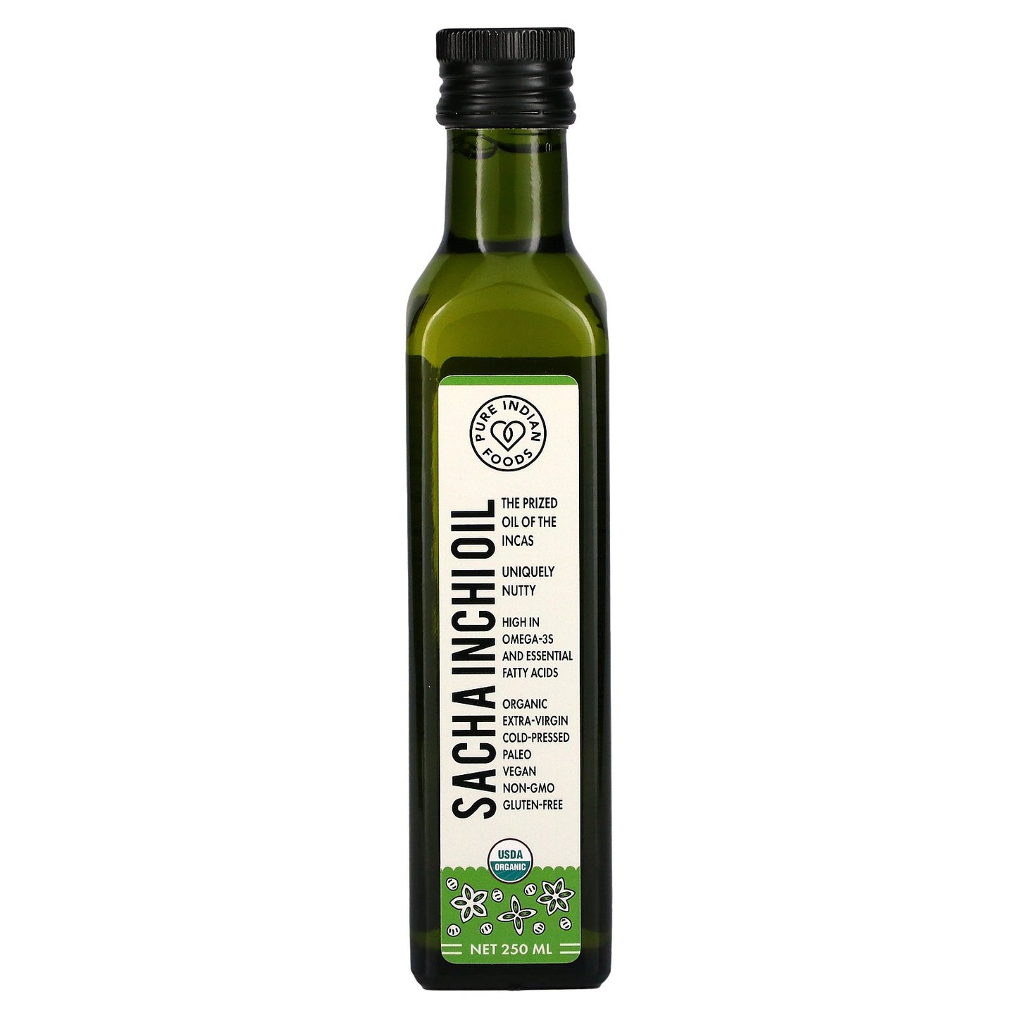 Pure Indian Foods, Organic Cold Pressed Extra-Virgin Sacha Inchi Oil, 250 ml