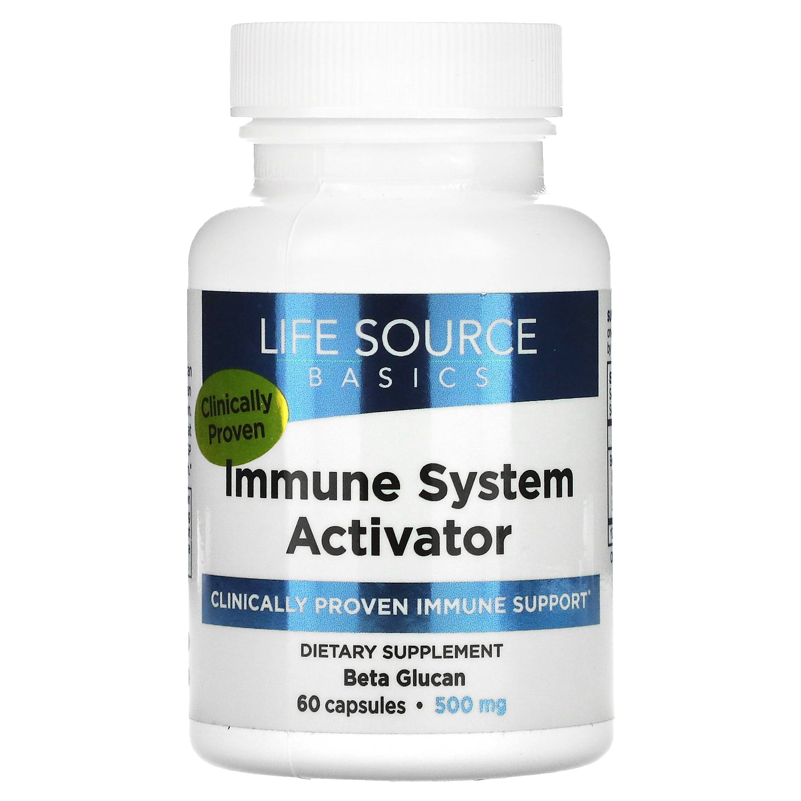 Life Source Basics (WGP Beta Glucan), Immune System Activator, 500 mg, 60 Capsules