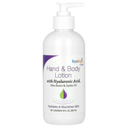 Hyalogic, Hand & Body Lotion with Hyaluronic Acid, Fragrance Free, 10 fl oz (295.7 ml)