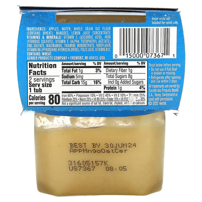 Gerber, Natural for Baby, Grain & Grow™, 2nd Foods®, Apple Mango Oatmeal Cereal, 2 Pack, 4 oz (113 g) Each