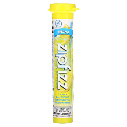 Zipfizz, Energy Drink Mix, Citrus, 20 Tubes, 0.39 oz (11 g) Each