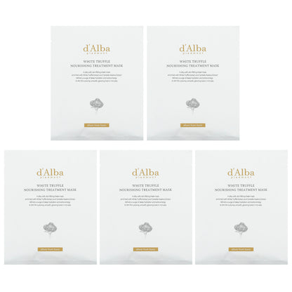 d'Alba, White Truffle Nourishing Treatment Beauty Mask, 5 Sheet Masks, 0.84 fl oz (25 ml) Each