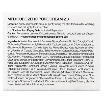 Medicube, Zero Pore Cream 2.0, 1.69 fl oz (50 ml)