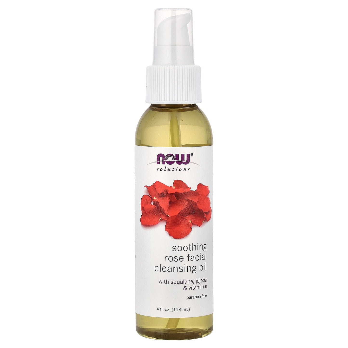 NOW Foods, Solutions, Soothing Rose Facial Cleansing Oil, 4 fl oz (118 ml)