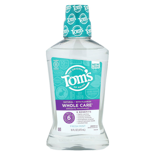 Tom's of Maine, Whole Care®, Anticavity Mouthwash, Fresh Mint, 16 fl oz (473 ml)