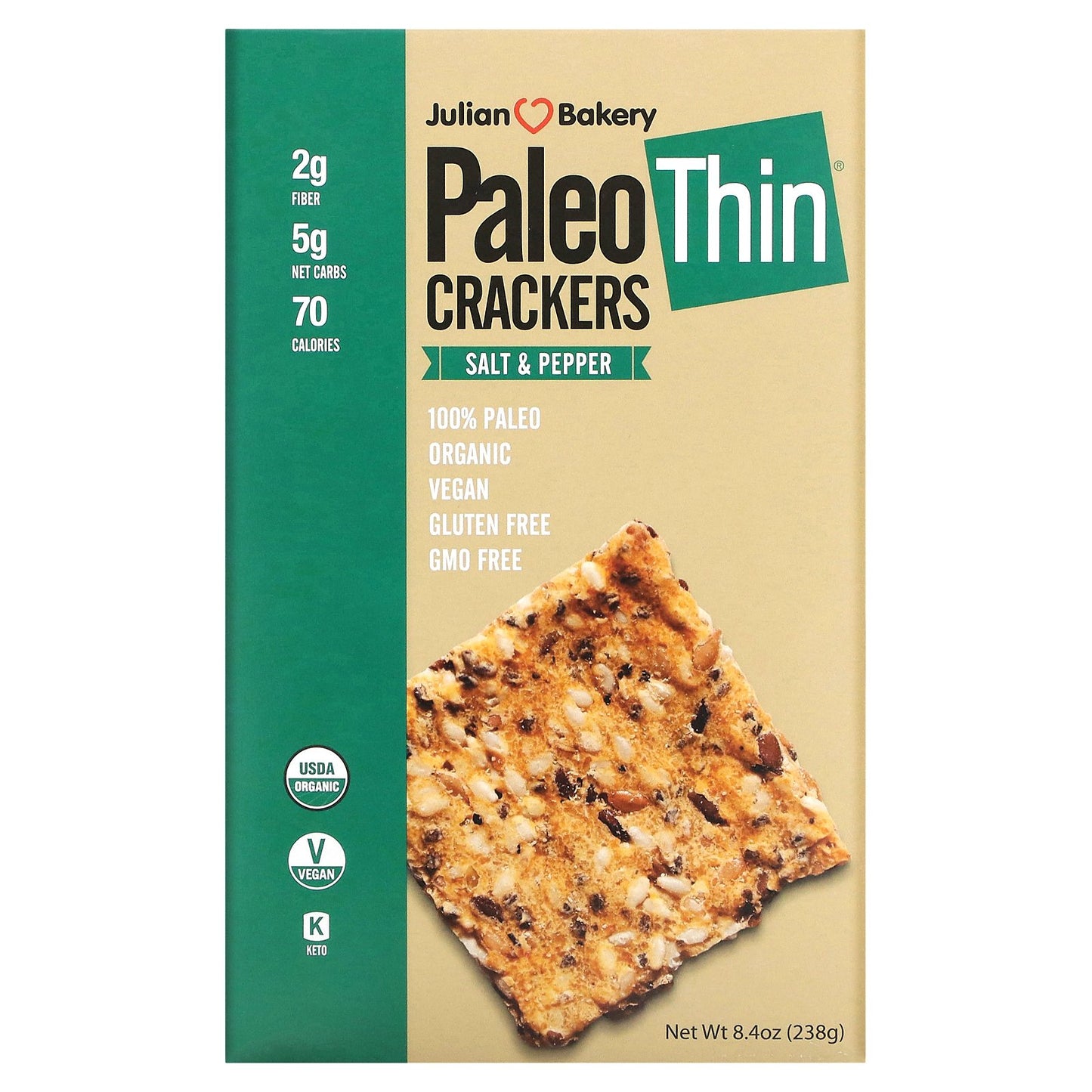 Julian Bakery, Paleo Thin® Crackers, Salt & Pepper, 8.4 oz (238 g)