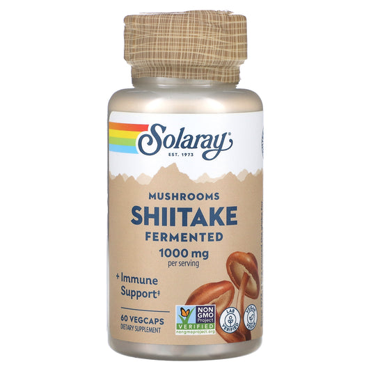 Solaray, Fermented Shiitake Mushrooms, 1,000 mg, 60 VegCaps (500 mg per Capsule)