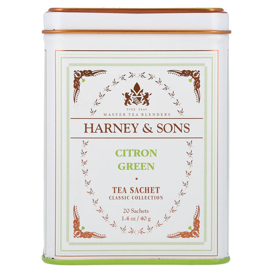 Harney & Sons, Classic Collection, Citron Green Tea, 20 Sachets, 1.4 oz (40 g)