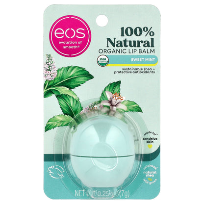 EOS, 100% Natural Organic Lip Balm, Sweet Mint, 0.25 oz (7 g)