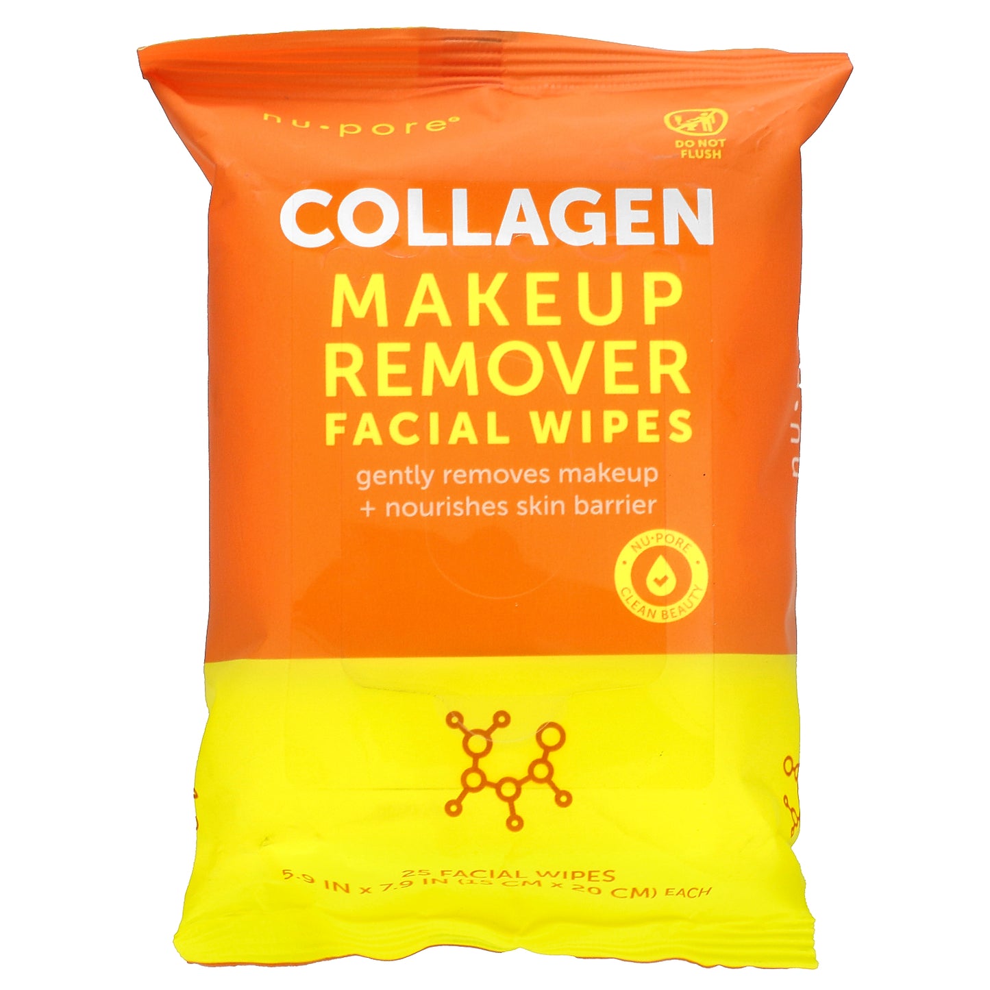 Nu-Pore, Collagen Makeup Remover Facial Wipes, 25 Wipes