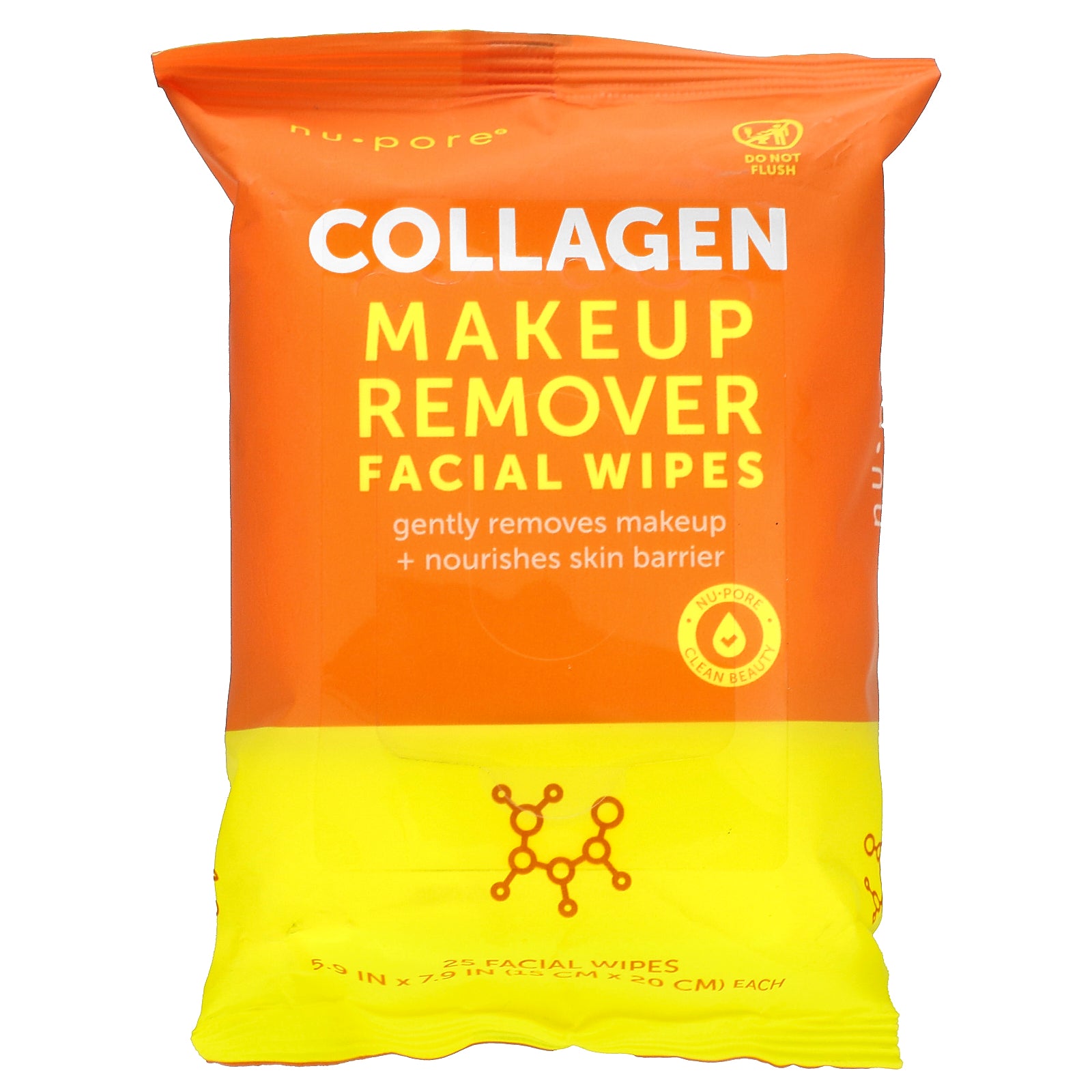 Nu-Pore, Collagen Makeup Remover Facial Wipes, 25 Wipes