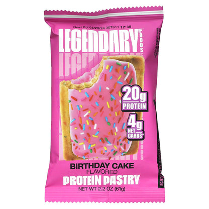 Legendary Foods, Protein Pastry, Birthday Cake, 10 Pack, 2.2 oz (61 g) Each