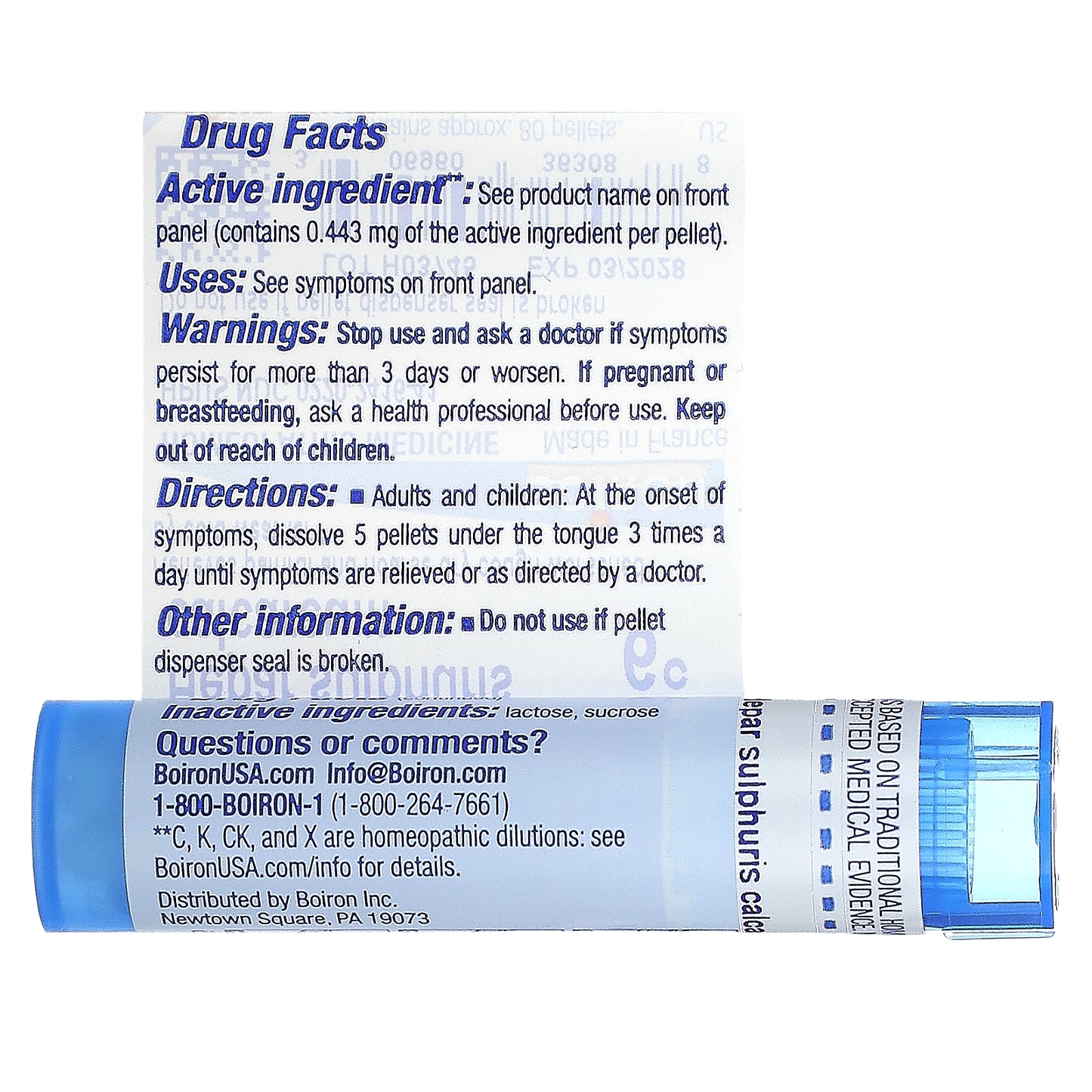 Boiron, Hepar Sulphuris Calcareum, 6C, Dry Cough Relief, Approx 80 Pellets