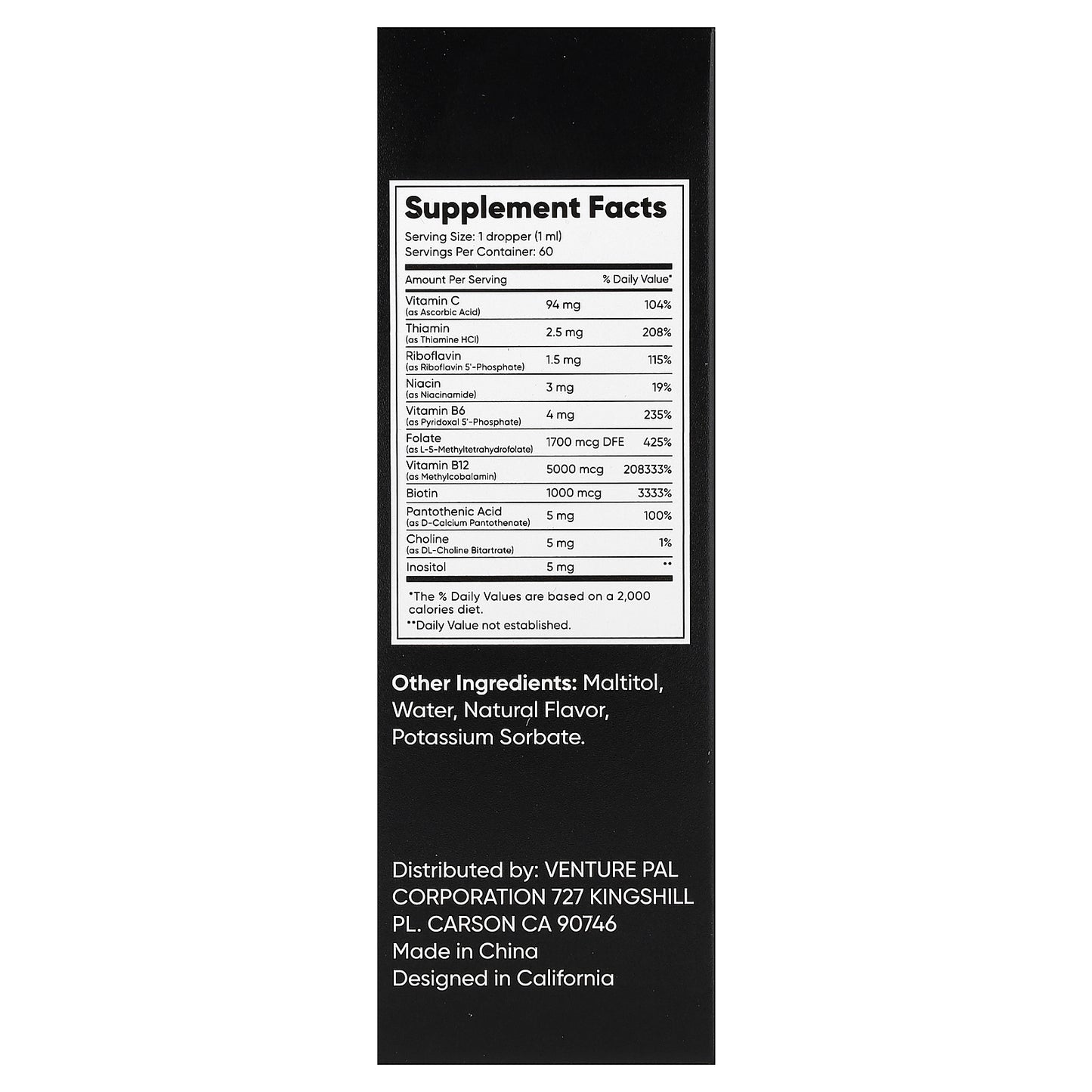 Venture Pal, 8-in-1 Vitamin B Complex, Lemon, 2 fl oz (60 ml)