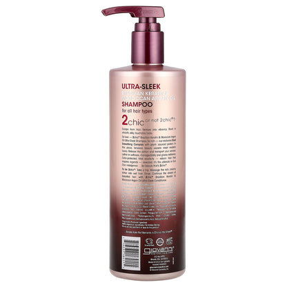 Giovanni, 2chic®, Ultra Sleek Shampoo, For All Hair Types, Brazilian Keratin + Moroccan Argan Oil, 24 fl oz (710 ml)