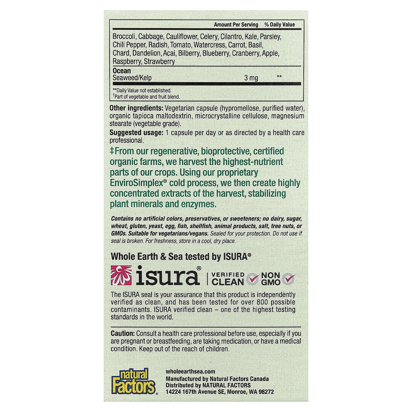 Natural Factors, Whole Earth & Sea®, Men's 50+ Multi, 60 Vegetarian Capsules