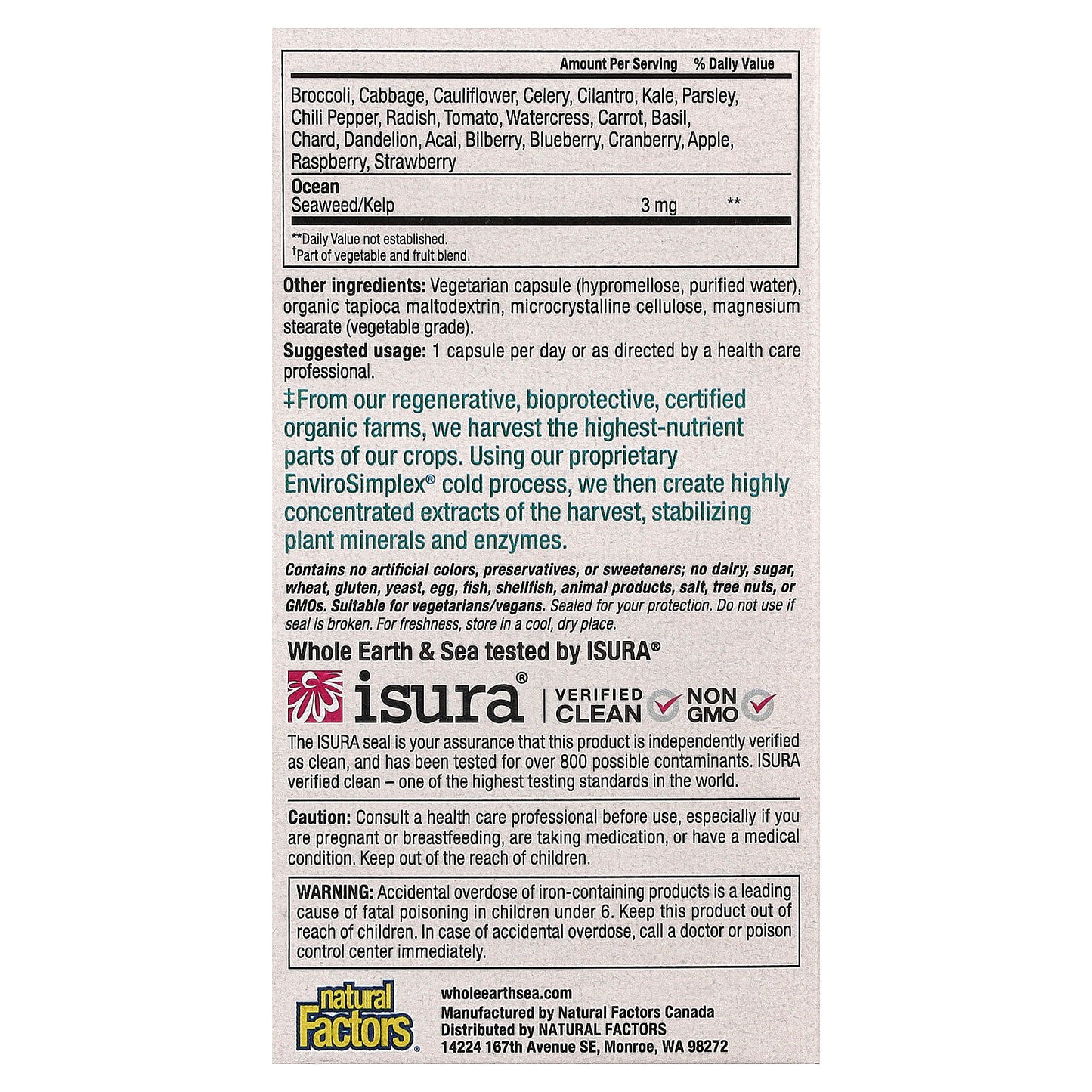 Natural Factors, Whole Earth & Sea®, Women's Multi, 60 Vegetarian Capsules