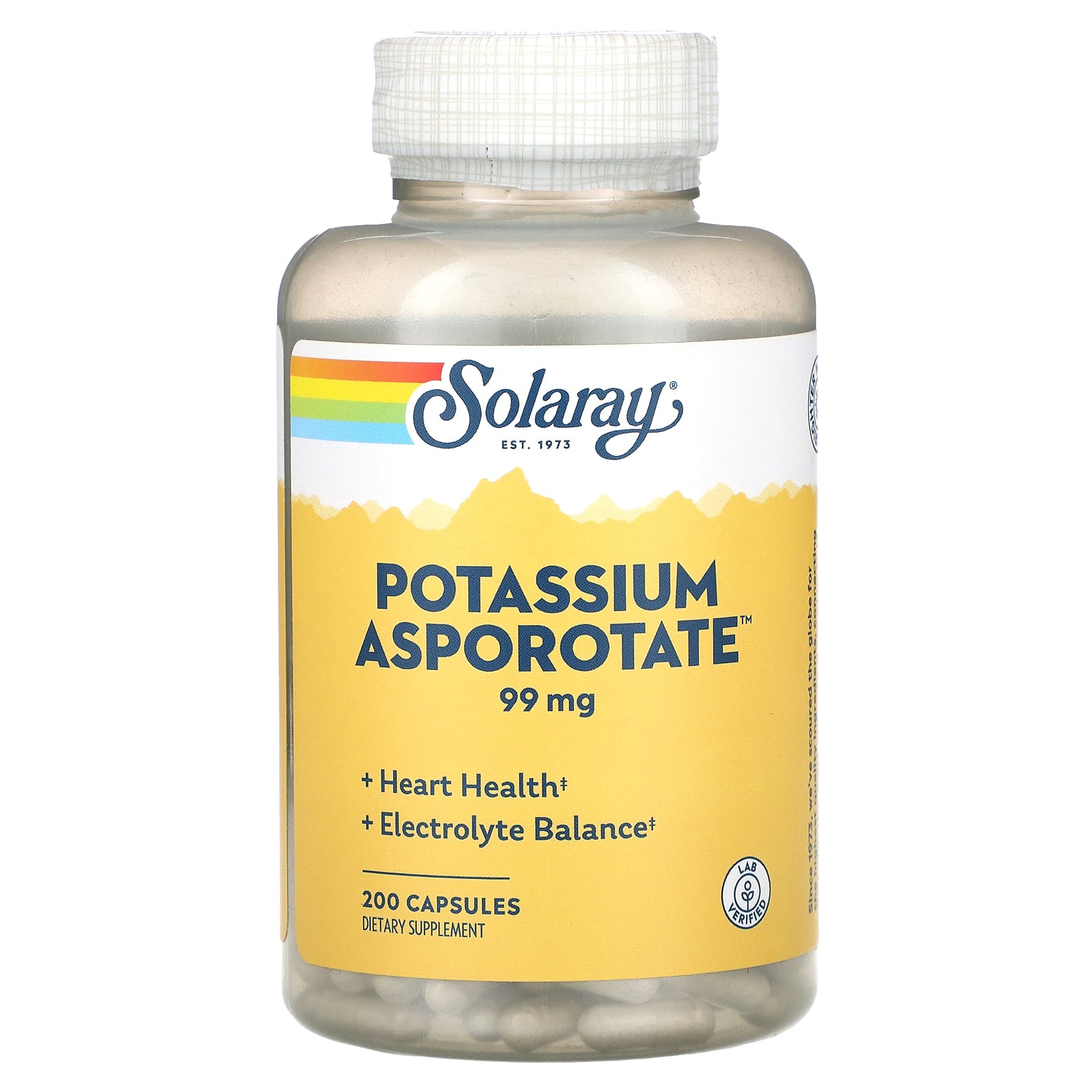 Solaray, Potassium Asporotate, 99 mg, 200 Capsules