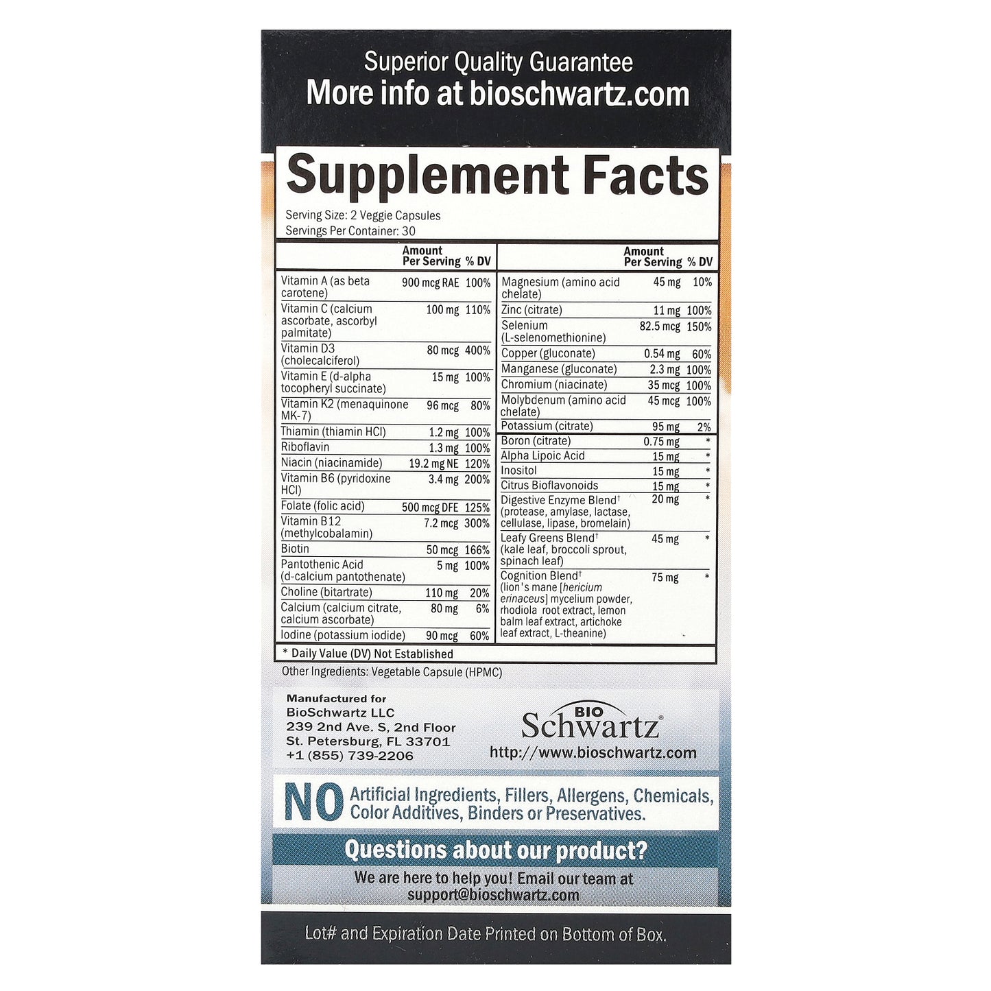 BioSchwartz, Men's 50+ Multivitamin, 60 Veggie Caps