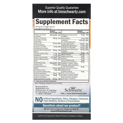 BioSchwartz, Men's 50+ Multivitamin, 60 Veggie Caps