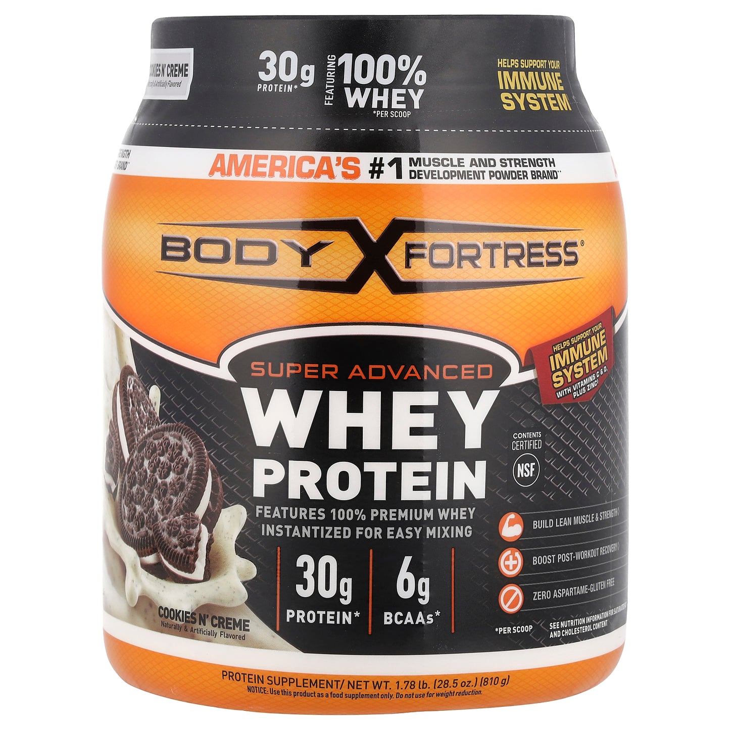 Body Fortress, Super Advanced Whey Protein, Cookies N' Creme , 1.78 lb (810 g)