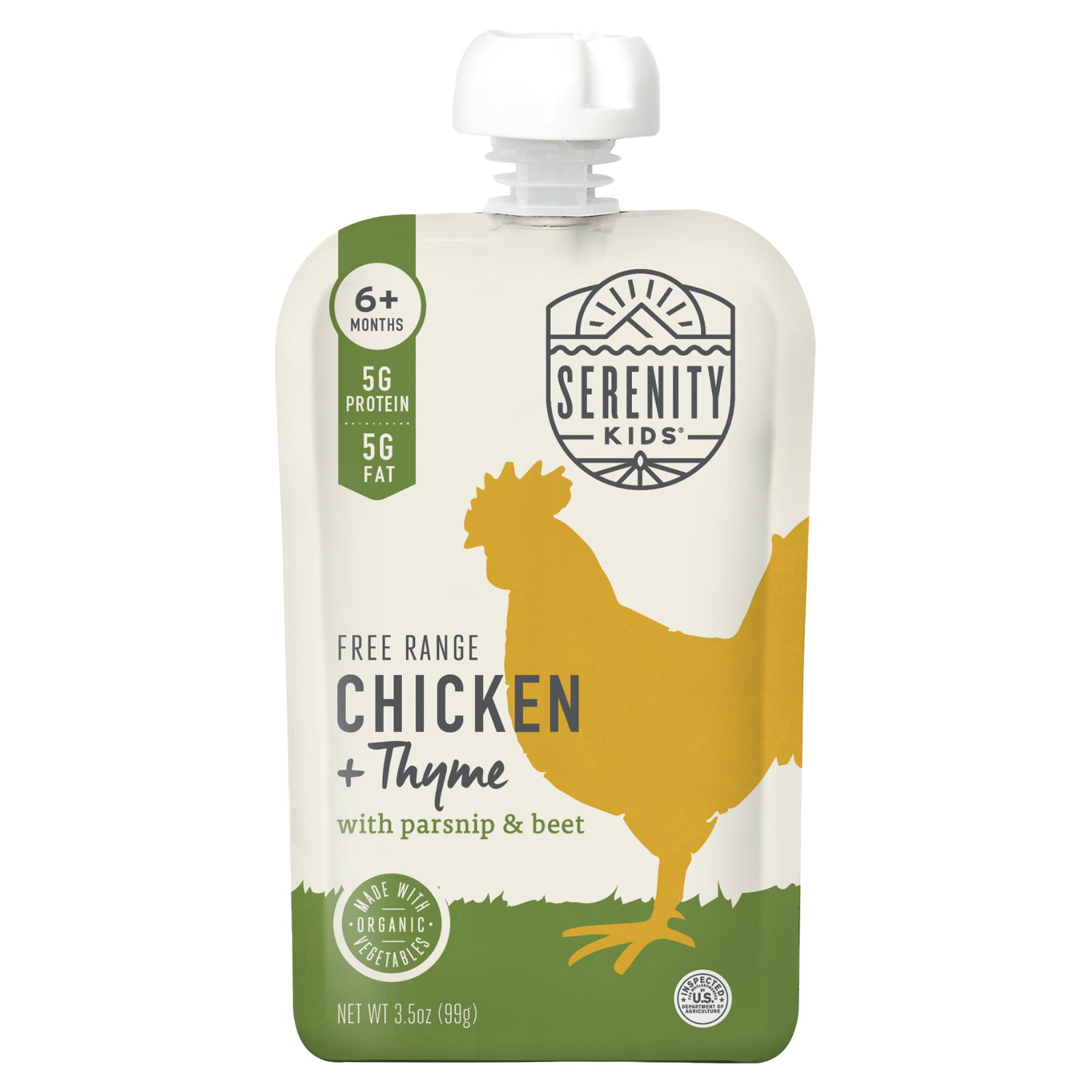 Serenity Kids, Free Range Chicken + Thyme with Parsnip & Beet, 6+ Months, 3.5 oz (99 g)