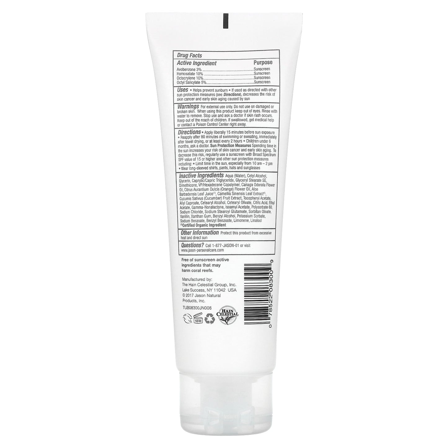 Jason Natural, Family Sunscreen, SPF 45, 4 oz (113 g)