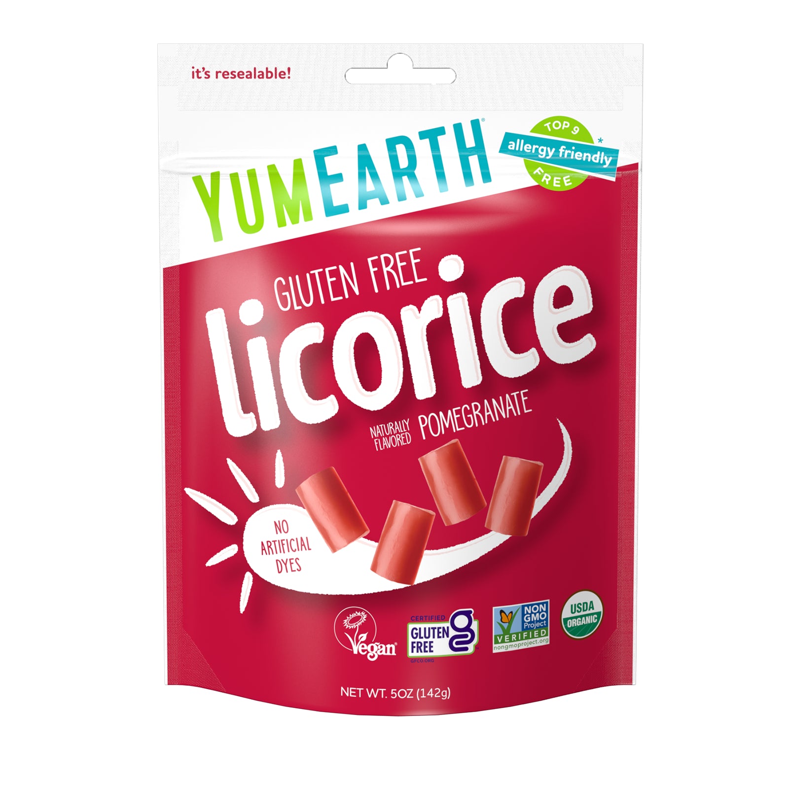 YumEarth, Gluten Free Licorice, Pomegranate, 5 oz (142 g)