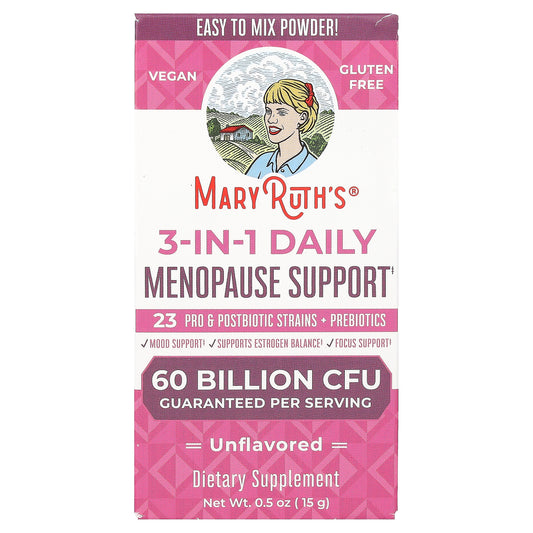 MaryRuth's, 3-in-1 Daily Menopause Support, Unflavored, 60 Billion CFU, 0.5 oz (15 g)