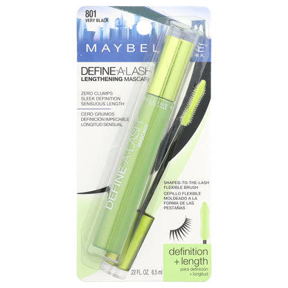 Maybelline, Define-A-Lash, Lengthening Mascara, 801 Very Black, 0.22 fl oz (6.5 ml)