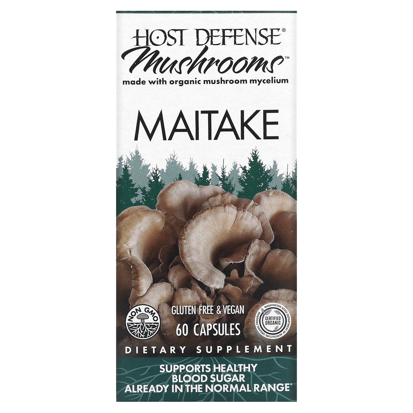 Host Defense, Mushrooms, Maitake, 1 g, 60 Capsules