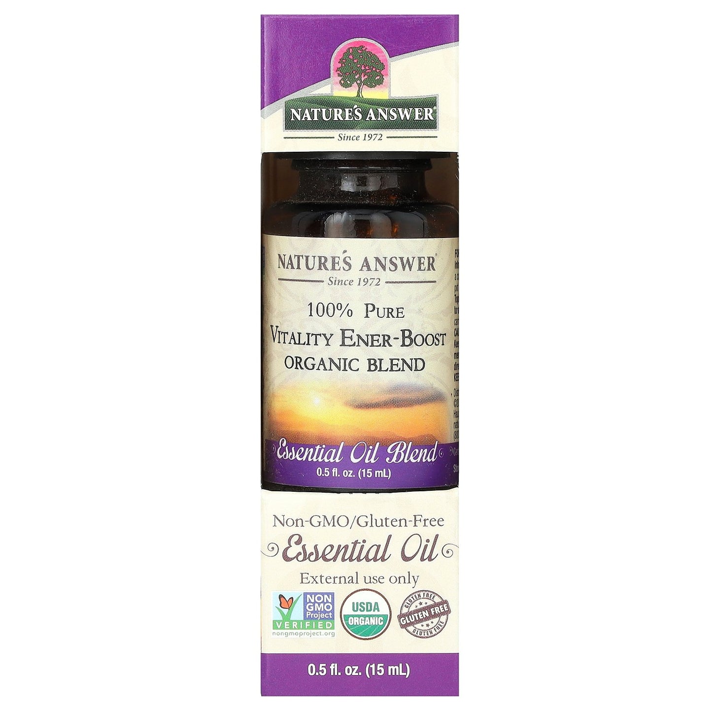 Nature's Answer, 100% Pure Organic Essential Oil Blend, Vitality Ener-Boost, 0.5 fl oz (15 ml)