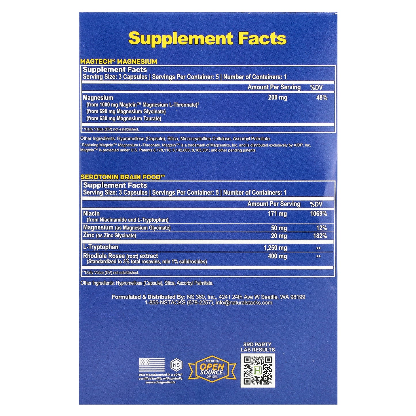 Natural Stacks, Mood Stack, 2 Bottles, 15 Vegetarian Capsules Each