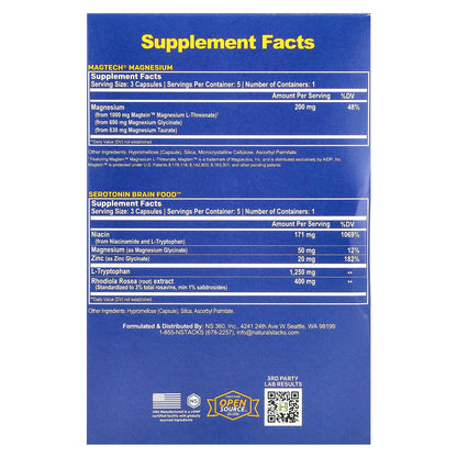 Natural Stacks, Mood Stack, 2 Bottles, 15 Vegetarian Capsules Each