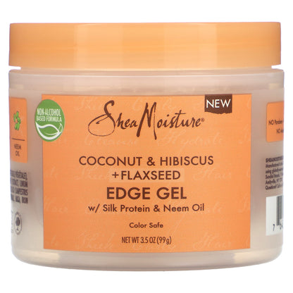 SheaMoisture, Edge Gel, Coconut & Hibiscus + Flaxseed, 3.5 oz (99 g)