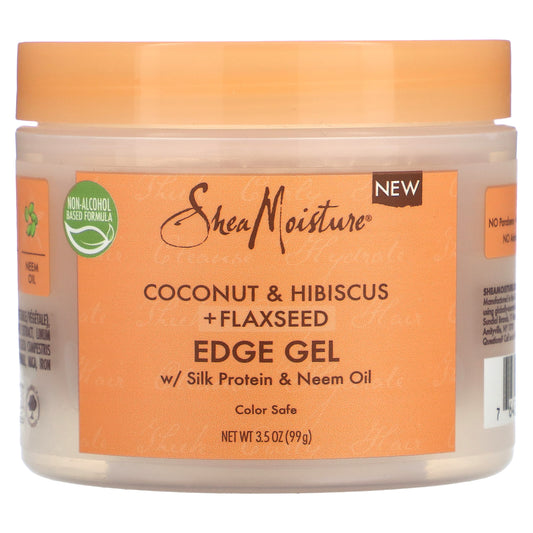 SheaMoisture, Edge Gel, Coconut & Hibiscus + Flaxseed, 3.5 oz (99 g)