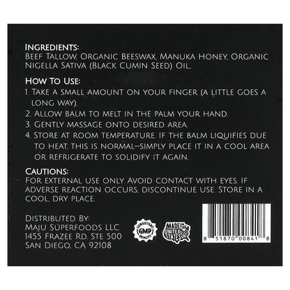 Maju Superfoods, Tallow Honey Balm, Unscented, 2 fl oz (59.15 ml)