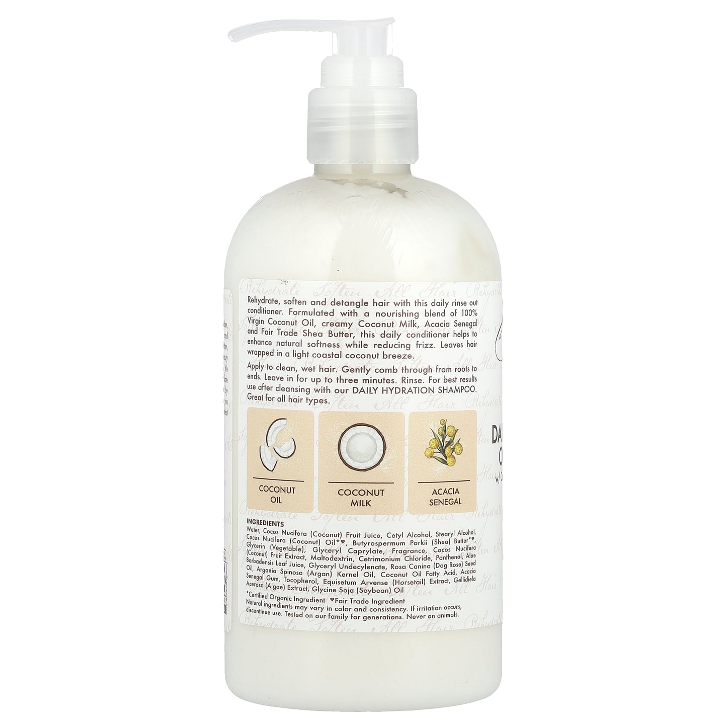 SheaMoisture, 100% Virgin Coconut Oil, Daily Hydration Conditioner, All Hair Types, 13 fl oz (384 ml)