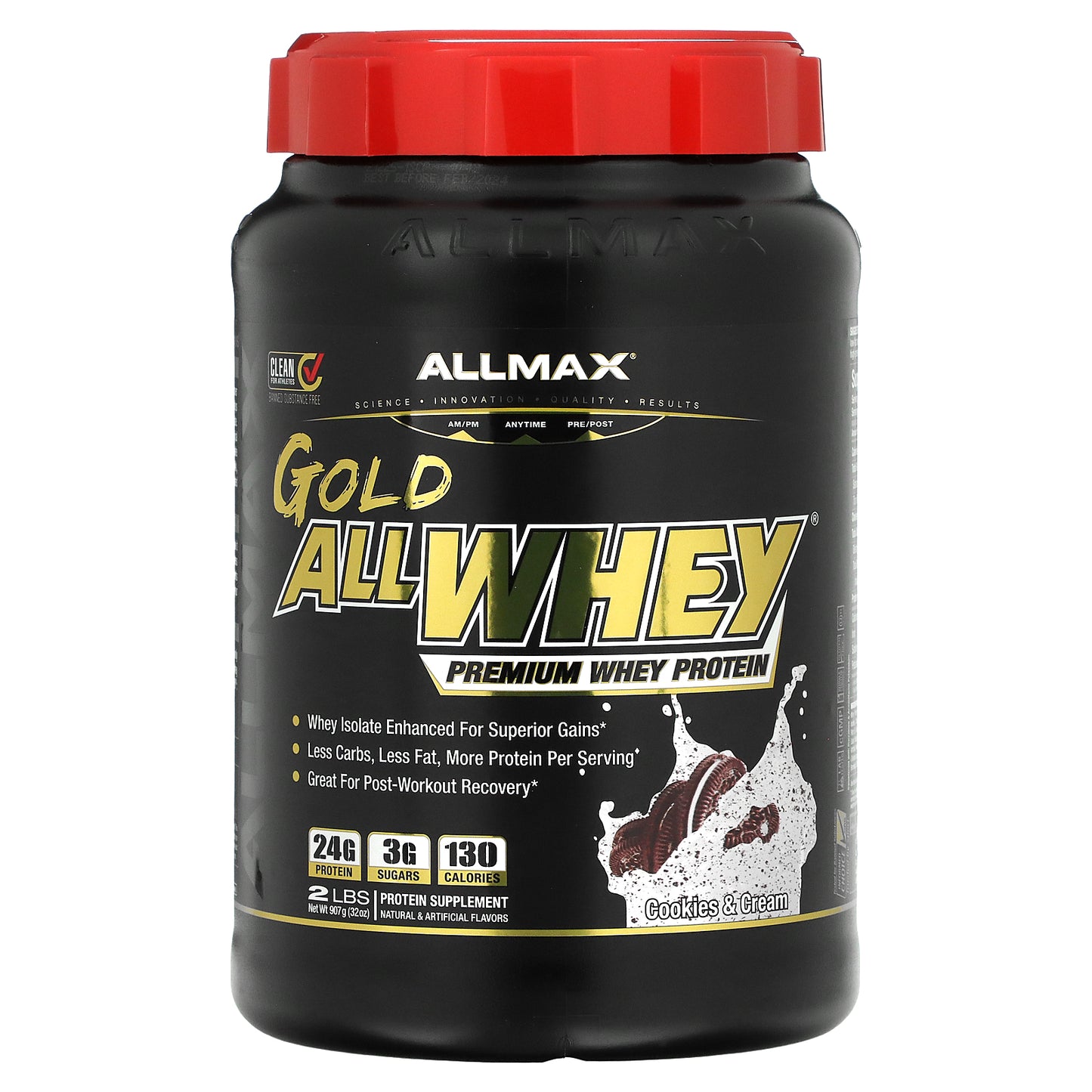 ALLMAX, GOLD ALLWHEY®, Premium Whey Protein, Cookies & Cream, 32 oz (907 g)