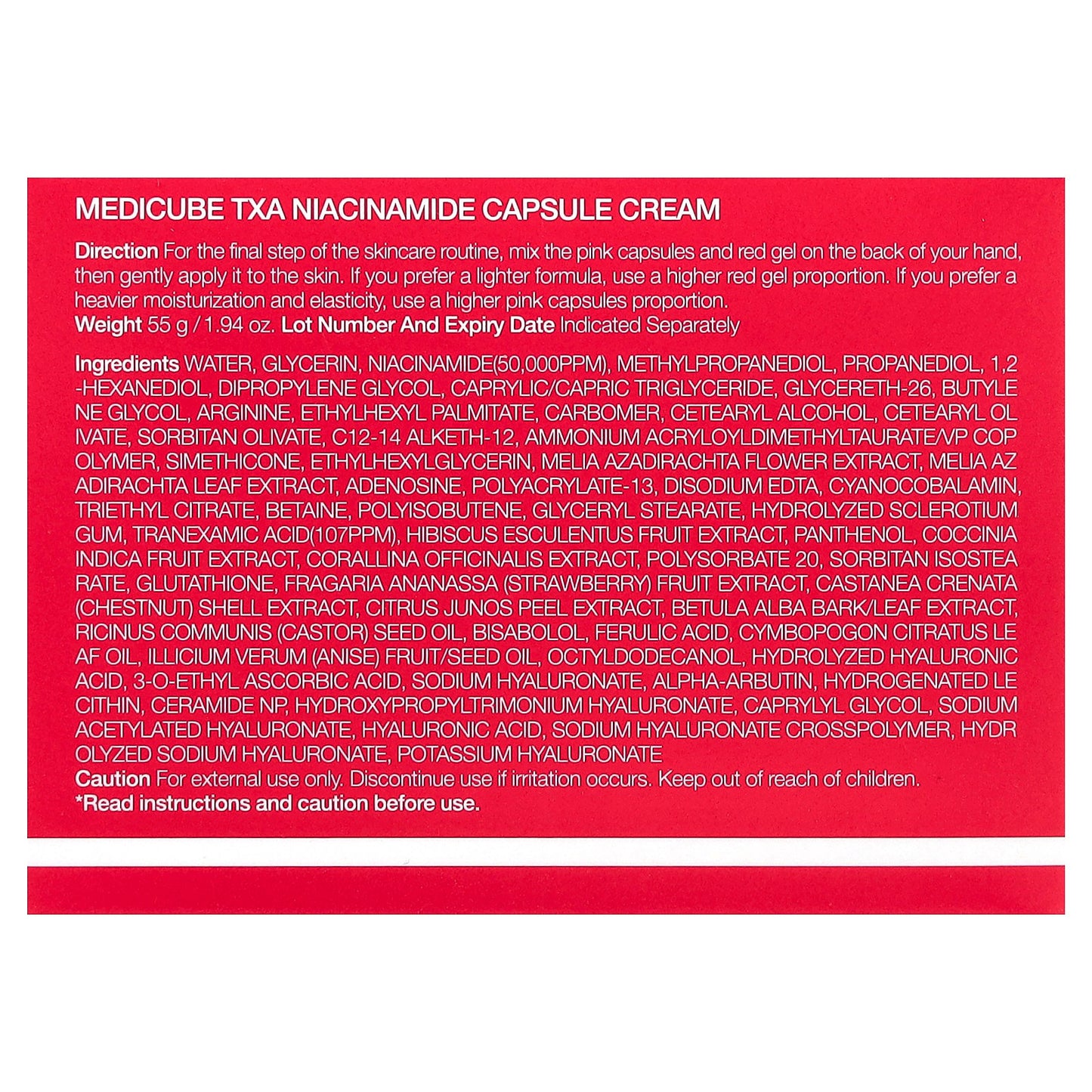 Medicube, TXA Niacinamide Capsule Cream, 1.94 oz (55 g)