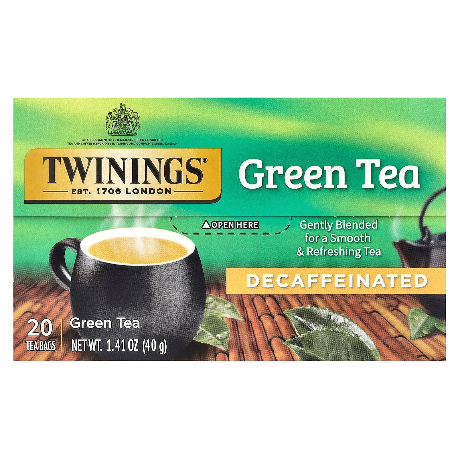 Twinings, Green Tea, Decaffeinated, 20 Tea Bags, 1.41 oz (40 g)