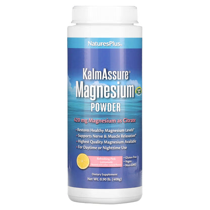 NaturesPlus, Kalmassure Magnesium Powder, Refreshing Pink Lemonade, 420 mg, 0.9 lb (408 g)