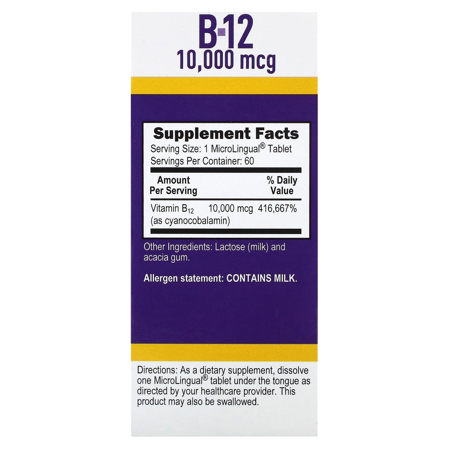 Superior Source, Cyanocobalamin B-12, 10,000 mcg, 60 MicroLingual Instant Dissolve Tablets
