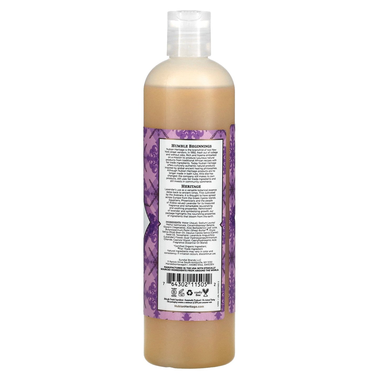 Nubian Heritage, Body Wash, Lavender & Wildflowers, 13 fl oz (384 ml)