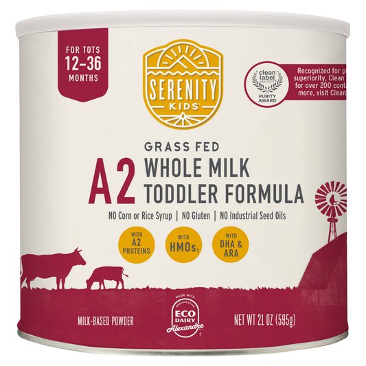 Serenity Kids, A2, Grass Fed Whole Milk Toddler Formula, For Tots 12-36 Months, 21 oz (595 g)