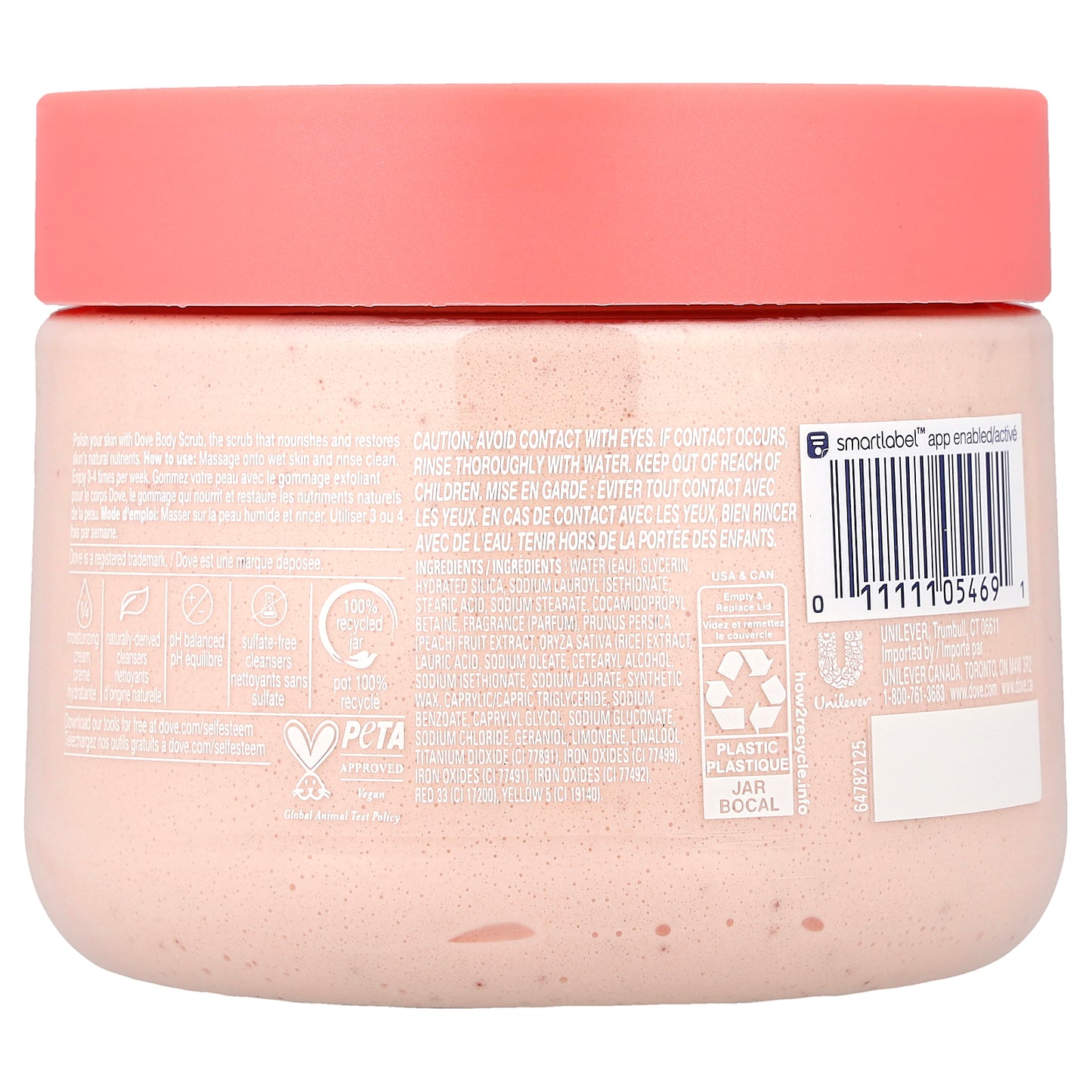 Dove, Body Scrub, White Peach & Crushed Rice, 15 oz (425 g)