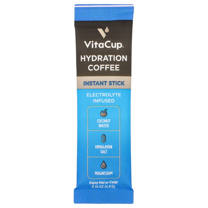 VitaCup, Hydration Instant Coffee & Electrolytes, Medium Roast, 18 Single-Serve Sticks, 0.16 oz (4.4 g) Each