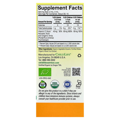 ChildLife Essentials, Organic Infant Vitamin C Drops, 2 fl oz (59 ml)