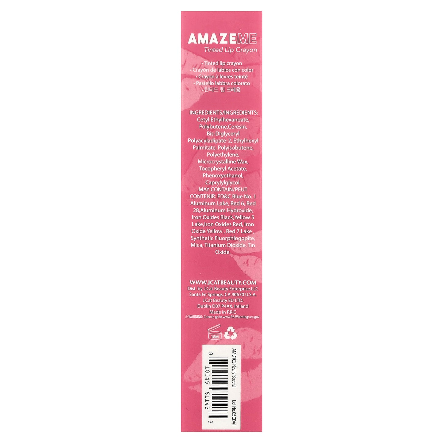 J.Cat Beauty, Amaze Me, Tinted Lip Crayon, AMC102 Really Special, 0.14 oz (4 g)